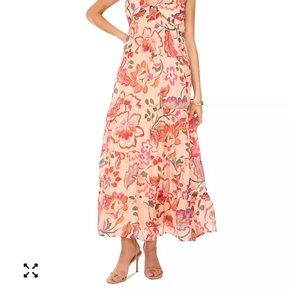 1. State Floral Maxi Dress - Pink and Orange